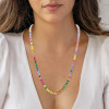 45ctw Asscher Cut Multicolor Sapphire Rainbow Tennis Necklace