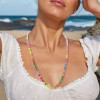 45ctw Asscher Cut Multicolor Sapphire Rainbow Tennis Necklace