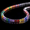 45ctw Asscher Cut Multicolor Sapphire Rainbow Tennis Necklace