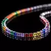 45ctw Asscher Cut Multicolor Sapphire Rainbow Tennis Necklace
