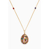 8ctw Multicolor Sapphire Paved Rainbow Egg Pendant Necklace