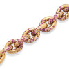 16ctw Flush Set Ruby Bold Link Chain Necklace