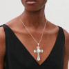 10ctw Baguette Cut White Sapphire Cross Pendant Necklace