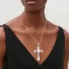 10ctw Baguette Cut White Sapphire Cross Pendant Necklace