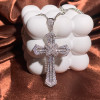 10ctw Baguette Cut White Sapphire Cross Pendant Necklace