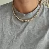 14ctw Round Cut Matte Vintage Collar Necklace