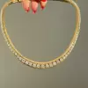 14ctw Round Cut Matte Vintage Collar Necklace