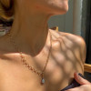 3ct Pear Cut Vintage Two Tone Pendant Link Necklace