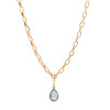 3ct Pear Cut Vintage Two Tone Pendant Link Necklace