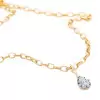 3ct Pear Cut Vintage Two Tone Pendant Link Necklace