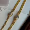 9ctw Floral Bead Triple-rope Link Chain Statement Necklace