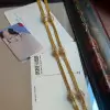 9ctw Floral Bead Triple-rope Link Chain Statement Necklace