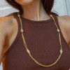 9ctw Floral Bead Triple-rope Link Chain Statement Necklace