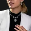 120ctw Round Cut White Sapphire Statement Necklace