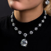 120ctw Round Cut White Sapphire Statement Necklace