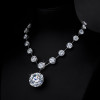 120ctw Round Cut White Sapphire Statement Necklace