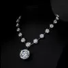 120ctw Round Cut White Sapphire Statement Necklace