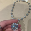 120ctw Round Cut White Sapphire Statement Necklace
