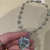 120ctw Round Cut White Sapphire Statement Necklace
