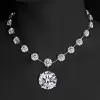 120ctw Round Cut White Sapphire Statement Necklace