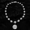 120ctw Round Cut White Sapphire Statement Necklace