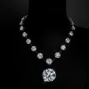 120ctw Round Cut White Sapphire Statement Necklace