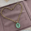25ct Huge Oval Cut Mint Green Emerald Pendant Necklace