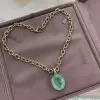 25ct Huge Oval Cut Mint Green Emerald Pendant Necklace