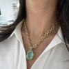 25ct Huge Oval Cut Mint Green Emerald Pendant Necklace