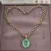 25ct Huge Oval Cut Mint Green Emerald Pendant Necklace
