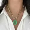 25ct Huge Oval Cut Mint Green Emerald Pendant Necklace