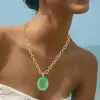 25ct Huge Oval Cut Mint Green Emerald Pendant Necklace