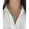 25ct Huge Oval Cut Mint Green Emerald Pendant Necklace