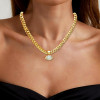 3.8ct Horizontally Set Marquise Cut Cuban Link Necklace