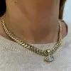 3.8ct Horizontally Set Marquise Cut Cuban Link Necklace