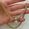 3.8ct Horizontally Set Marquise Cut Cuban Link Necklace