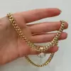 3.8ct Horizontally Set Marquise Cut Cuban Link Necklace