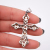 5ctw Round Cut Multicolor Sapphire Cross Pendant Necklace