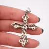 5ctw Round Cut Multicolor Sapphire Cross Pendant Necklace