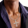 5ctw Round Cut Multicolor Sapphire Cross Pendant Necklace