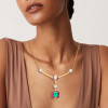 4ct Emerald Cut Emerald With Ruby Halo Pendant Necklace