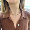 5.7ct Pear Cut White Sapphire Two Tone Torque Necklace