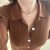 5.7ct Pear Cut White Sapphire Two Tone Torque Necklace