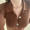5.7ct Pear Cut White Sapphire Two Tone Torque Necklace