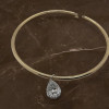 5.7ct Pear Cut White Sapphire Two Tone Torque Necklace