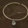 5.7ct Pear Cut White Sapphire Two Tone Torque Necklace