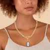 5.5ct Pear Cut White Sapphire Toi et Moi Bead Chain Necklace