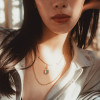 6ct Emerald Cut Emerald Smile Pendant Necklace