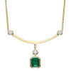6ct Emerald Cut Emerald Smile Pendant Necklace