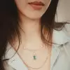 6ct Emerald Cut Emerald Smile Pendant Necklace